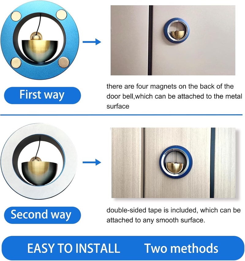 Cizenal Shopkeepers Bell for Door Opening, Door Chime for Business When Entering, Easy to Install Magnetic Doorbell, Unique Business Decorations and Entrance Hanging Decorations- Creative Gift (Blue) - Image 4